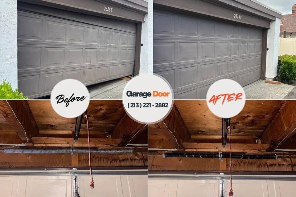 Before and after: garage door repair Sandersville, GA